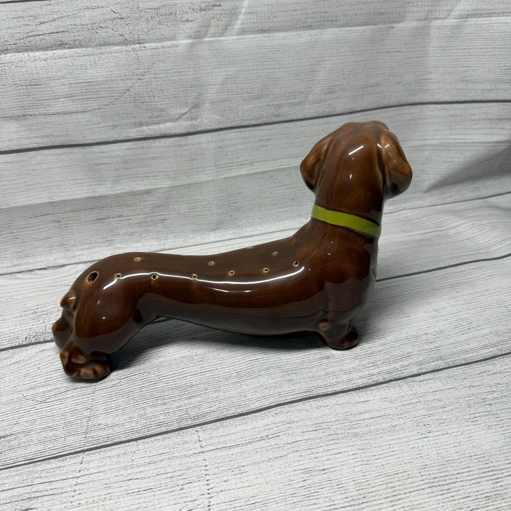Ceramic ABCO Handpainted Dachshund Dog Hors D'Oeuvres Server Toothpick Holder